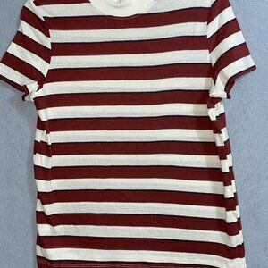ZARA BASIC Women's Multistrip Short‎ Sleeve T-Shirt Sz M